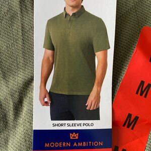 Modern Ambition Men’s Polo Shirt Moisture-Wicking Stretch Casual Comfort Green M